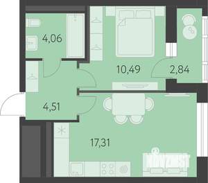 1-к квартира, вторичка, 38м2, 5/16 этаж