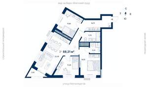3-к квартира, вторичка, 88м2, 29/31 этаж