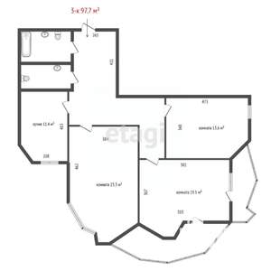 3-к квартира, вторичка, 98м2, 18/21 этаж