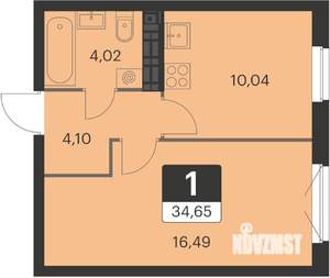 1-к квартира, вторичка, 35м2, 13/15 этаж