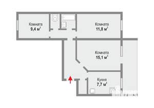 3-к квартира, вторичка, 61м2, 10/10 этаж