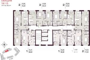 2-к квартира, вторичка, 70м2, 7/25 этаж