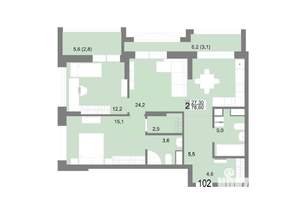 2-к квартира, вторичка, 79м2, 17/25 этаж