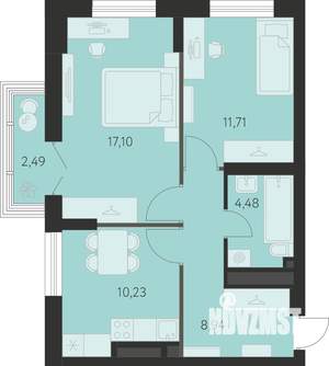 2-к квартира, вторичка, 53м2, 3/31 этаж
