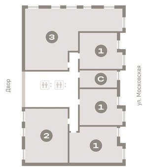 1-к квартира, вторичка, 57м2, 6/16 этаж