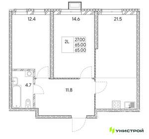 2-к квартира, вторичка, 65м2, 7/30 этаж