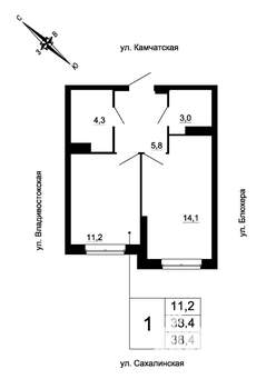 1-к квартира, вторичка, 38м2, 4/24 этаж