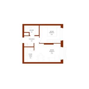 2-к квартира, строящийся дом, 45м2, 3/29 этаж