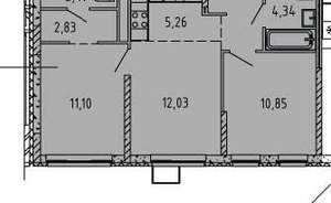 3-к квартира, вторичка, 54м2, 16/32 этаж