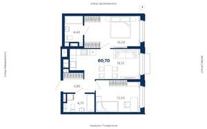 2-к квартира, вторичка, 61м2, 13/29 этаж