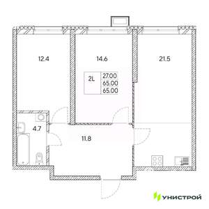 2-к квартира, вторичка, 65м2, 23/31 этаж