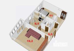 1-к квартира, вторичка, 37м2, 1/9 этаж