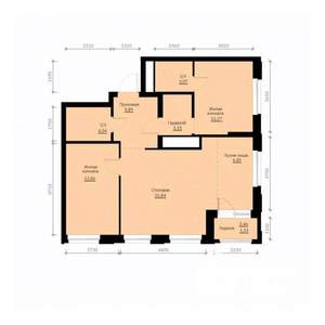 2-к квартира, строящийся дом, 70м2, 19/30 этаж