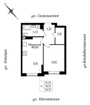 1-к квартира, строящийся дом, 36м2, 22/25 этаж