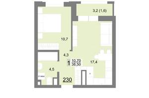 1-к квартира, вторичка, 39м2, 25/26 этаж
