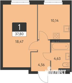 1-к квартира, вторичка, 38м2, 6/31 этаж