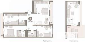 3-к квартира, вторичка, 140м2, 7/7 этаж