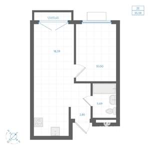 1-к квартира, вторичка, 35м2, 3/4 этаж