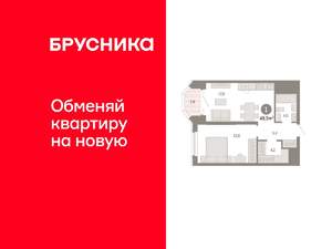 1-к квартира, вторичка, 50м2, 21/24 этаж