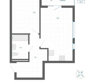 1-к квартира, вторичка, 46м2, 13/32 этаж