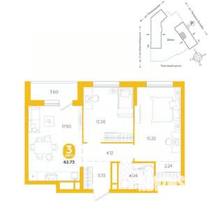 3-к квартира, вторичка, 63м2, 5/24 этаж