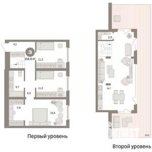 3-к квартира, вторичка, 157м2, 7/7 этаж