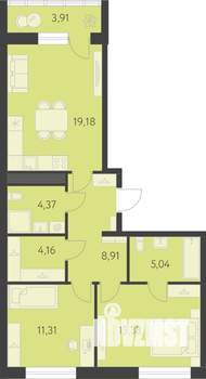 2-к квартира, вторичка, 68м2, 9/25 этаж