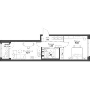 1-к квартира, вторичка, 46м2, 16/16 этаж