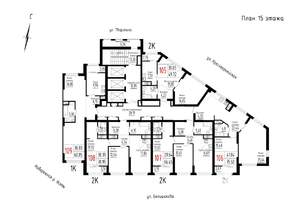 1-к квартира, строящийся дом, 61м2, 15/25 этаж