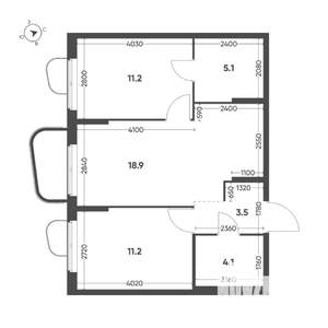 2-к квартира, вторичка, 54м2, 2/16 этаж