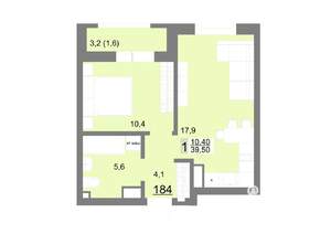 1-к квартира, вторичка, 40м2, 22/26 этаж