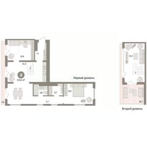 2-к квартира, вторичка, 119м2, 7/7 этаж