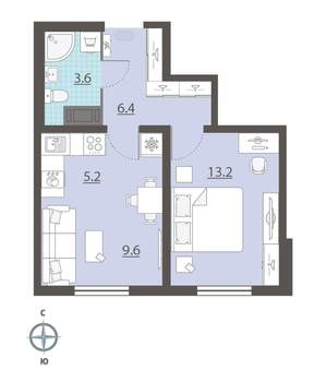 1-к квартира, вторичка, 38м2, 15/25 этаж