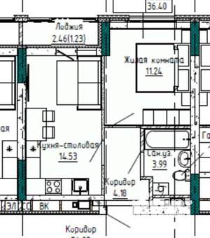 1-к квартира, вторичка, 36м2, 8/14 этаж