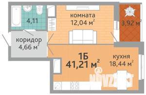 1-к квартира, вторичка, 41м2, 25/25 этаж