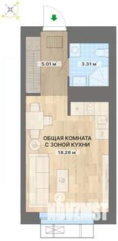 1-к квартира, вторичка, 27м2, 23/26 этаж