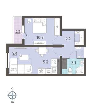 1-к квартира, вторичка, 36м2, 21/25 этаж