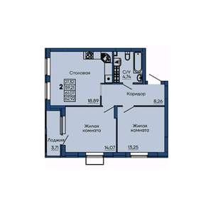 2-к квартира, вторичка, 61м2, 12/13 этаж