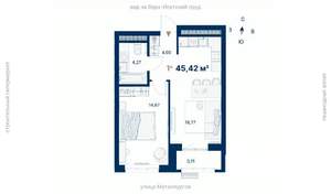 1-к квартира, вторичка, 45м2, 25/31 этаж