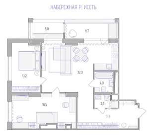 3-к квартира, вторичка, 100м2, 5/25 этаж