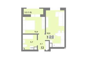 1-к квартира, вторичка, 40м2, 3/26 этаж