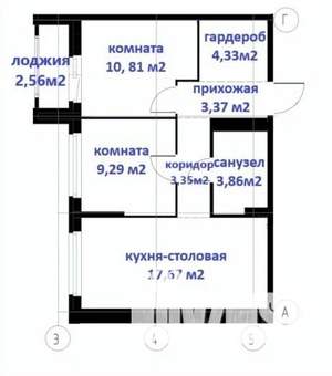 2-к квартира, вторичка, 54м2, 11/16 этаж