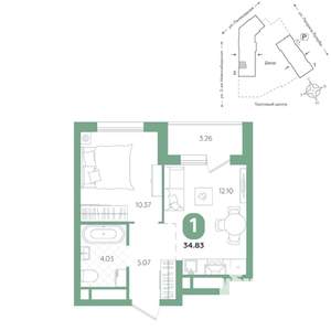 1-к квартира, вторичка, 35м2, 18/24 этаж