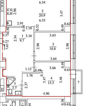 2-к квартира, вторичка, 64м2, 14/26 этаж