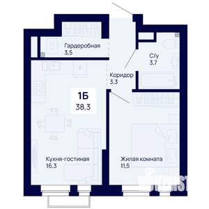 1-к квартира, вторичка, 38м2, 10/18 этаж