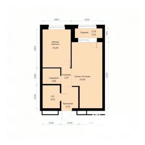 1-к квартира, строящийся дом, 44м2, 6/30 этаж