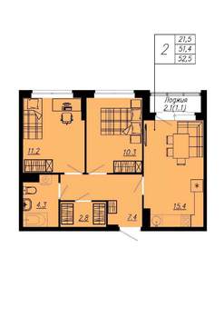 2-к квартира, вторичка, 50м2, 11/12 этаж