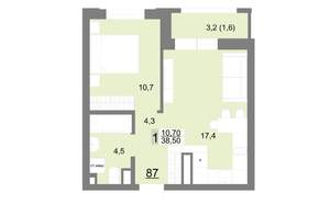 1-к квартира, вторичка, 39м2, 12/26 этаж