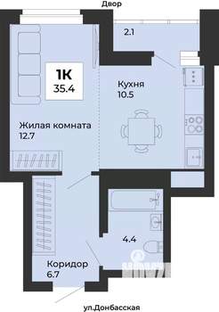 2-к квартира, строящийся дом, 35м2, 12/25 этаж