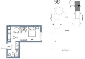 1-к квартира, вторичка, 25м2, 7/9 этаж